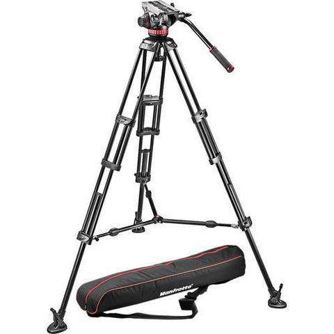 Manfrotto MVH502A Fluid Head and 546B Tripod System with Carrying Bag - Studio Rush